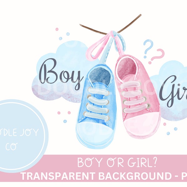 Watercolour Gender Reveal Clipart Boy Or Girl Clipart Baby Shower Clipart Transparent PNGs Cute Baby Clipart for Gender Reveal