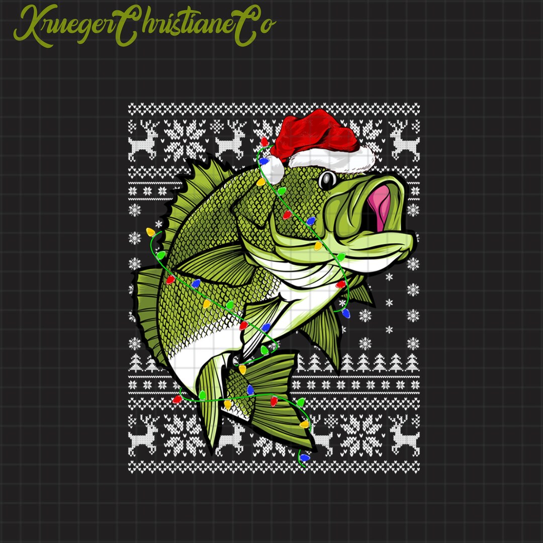 Merry Fishmas Png, Fish Christmas Tree Png, Fishing Lover Christmas Png