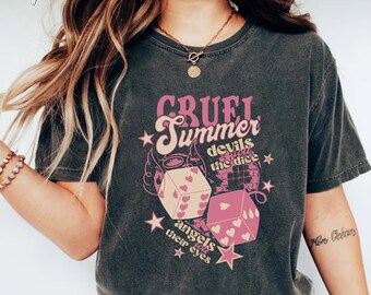 T-shirt d'été rétro groovy cruel, chemise de merchandising pour fans de Swiftie, sweat-shirt d'été Swiftie, t-shirt album Lover, fan mélomane, concert des Swift Girls