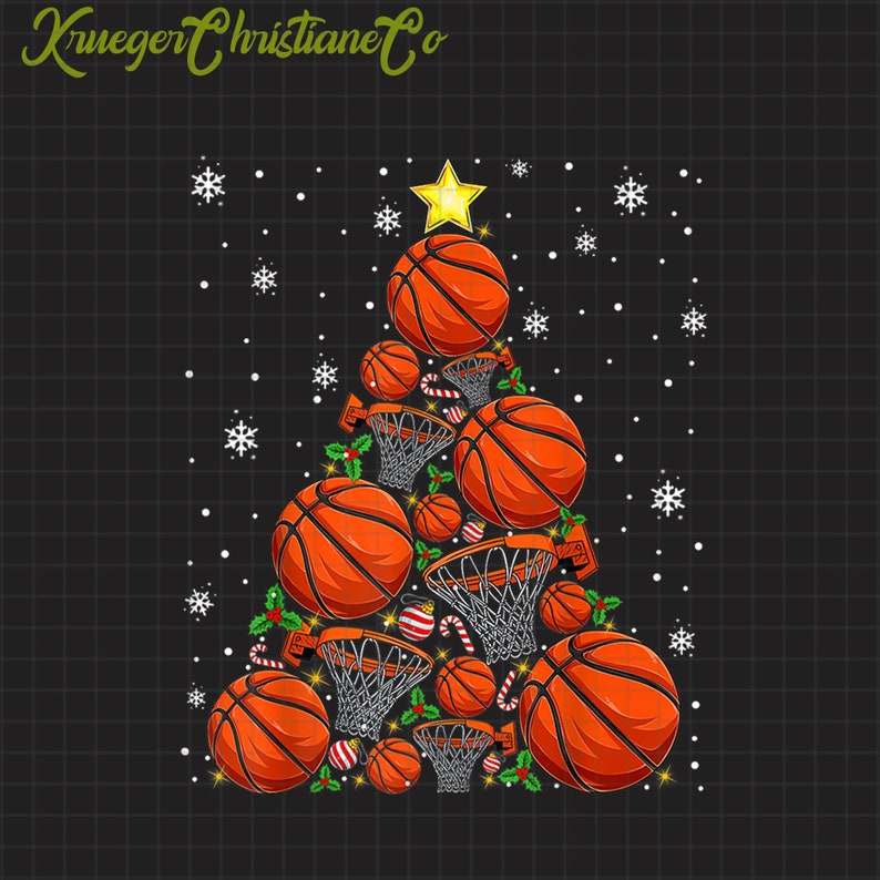 Basketball Christmas Tree Png, Basketball Mom Png, Basketball Lover Png