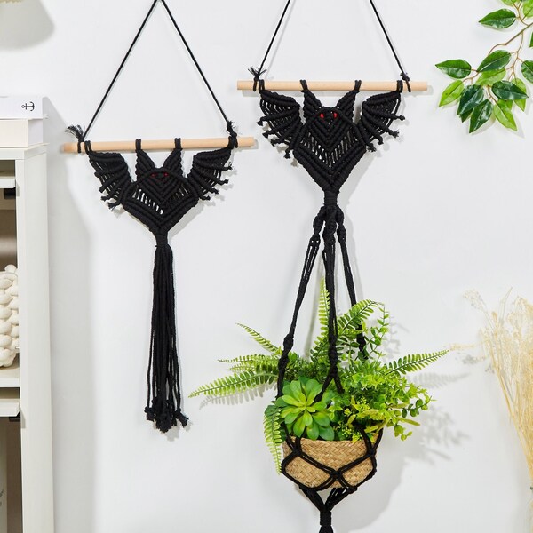 Bat Hanging Plant Holder Etsy