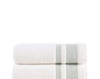 Jacquard Turkish Cotton Bath Towels | 2 Piece Luxury Set | 100% Soft Absorbent Cotton | Quick Dry Towels | Arconiz Premium Bathroom Towel