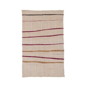 Hemp Bouquet Handwoven Vintage Hemp Rug, 7&#39;9&quot; x 4&#39;11&quot;
