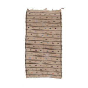 Hemp Bouquet Handwoven Vintage Hemp Rug, 10 x 5