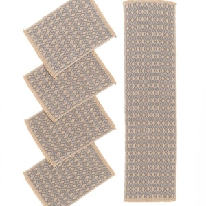 Diamonds Handwoven Hemp Placemat & Table Runner Set