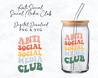 Anti Social Social Media Club Art Glass Can Cup Arte digitale