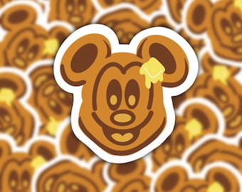 Mickey Inspired Waffle Sticker Disney Inspired Sticker Disney Shaped Food