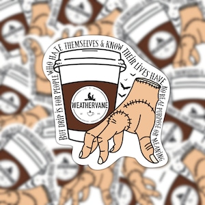 Wednesday Inspired Sticker Coffee Sticker Thing Hand Sticker
