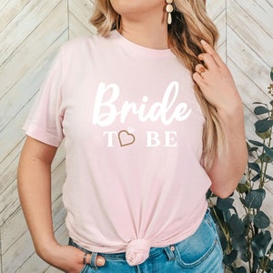 Bride to Be White Text Bachelorette Wedding Unisex Jersey Short Sleeve Tee