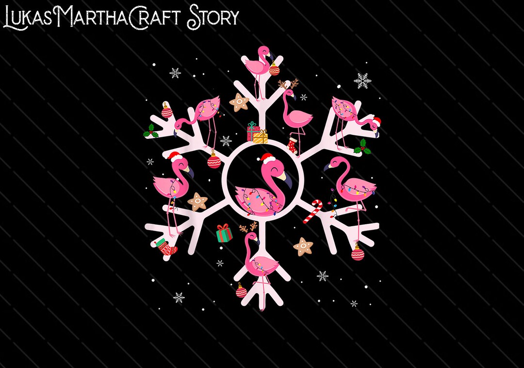 Flamingo Christmas Lights PNG, Pink Flamingo Xmas Png, Flamingo Merry