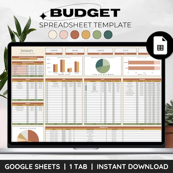 Paycheck, Biweekly, Weekly, Monthly Budget Spreadsheet Google Sheets, Digital Finance Planner Template, Personal Finance, Family Budget