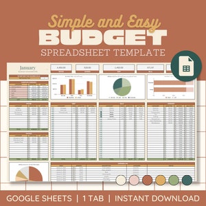 Maandelijkse budgetplanner-spreadsheet voor Google Spreadsheets, salarisstrookje tweewekelijks wekelijks budgetsjabloon, Expense Tracker, digitaal boho-dashboard