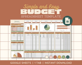 Monthly Budget Spreadsheet Google Sheets, Paycheck Budget, Biweekly Budget, Personal Finance, Couple and Family Budget, Boho Digital Planner