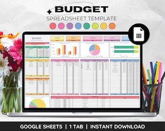Google Sheets Ultimate Budget Spreadsheet Template Digital Finance Planner Paycheck Biweekly Weekly Monthly Budget Income Expense Tracker
