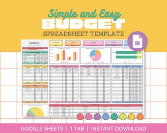 Google Sheets Budget Spreadsheet: Monthly Expense Tracker (Digital Planner)