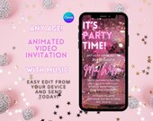 Editable Video Birthday Invitation Template (Digital Mobile Invite)