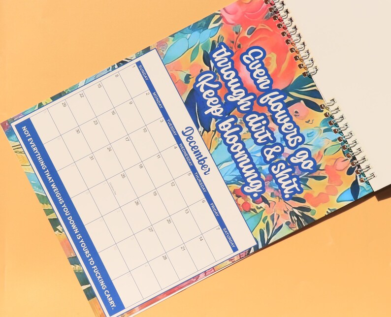 2024 Mental Health Calendar 2024 Wall Calendar 2024 Swear Etsy Australia