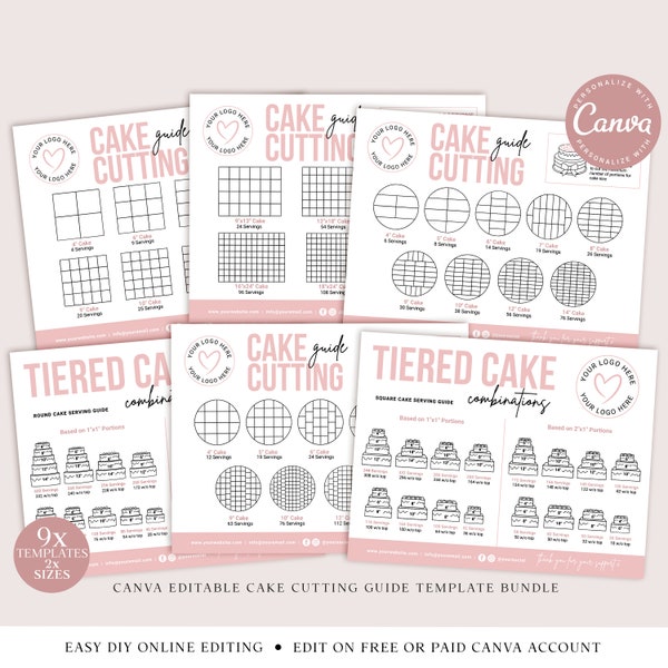 Square Cake Template Etsy