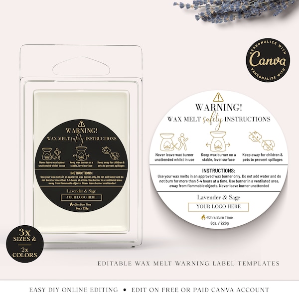 Wax Melt Warning Label - Etsy