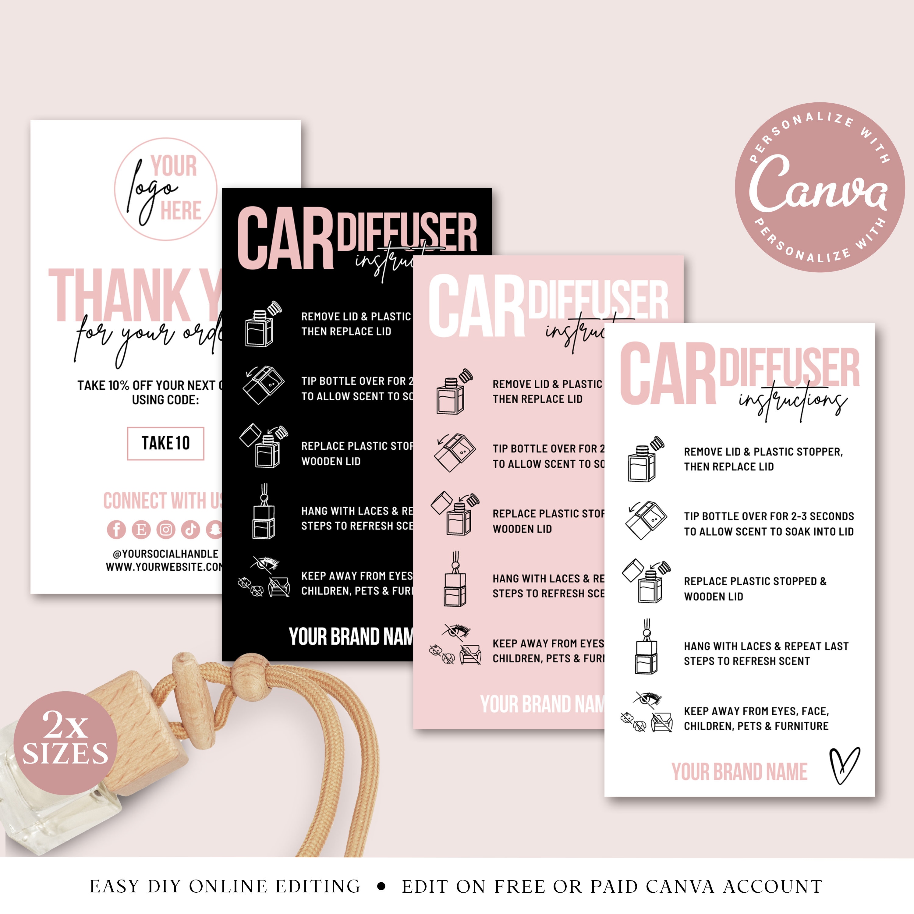 m&h invites 100 Pink Cup Care Instructions Cards - Tumblers and Mugs Care  Instruction Insert for Small Business - Customer Directions Cards - Small