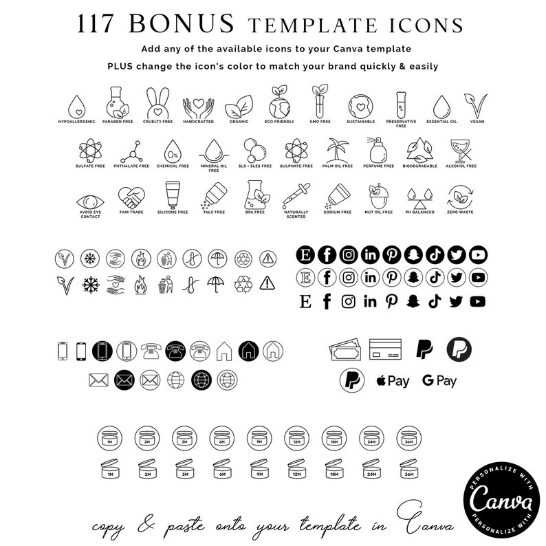 CANVA Cookie Care Guide Editable Template, 2 SIZES, Printable Biscuit Care Card, Cookie Serving Instructions, Care Thank You Insert PDC001 zdjęcie 7