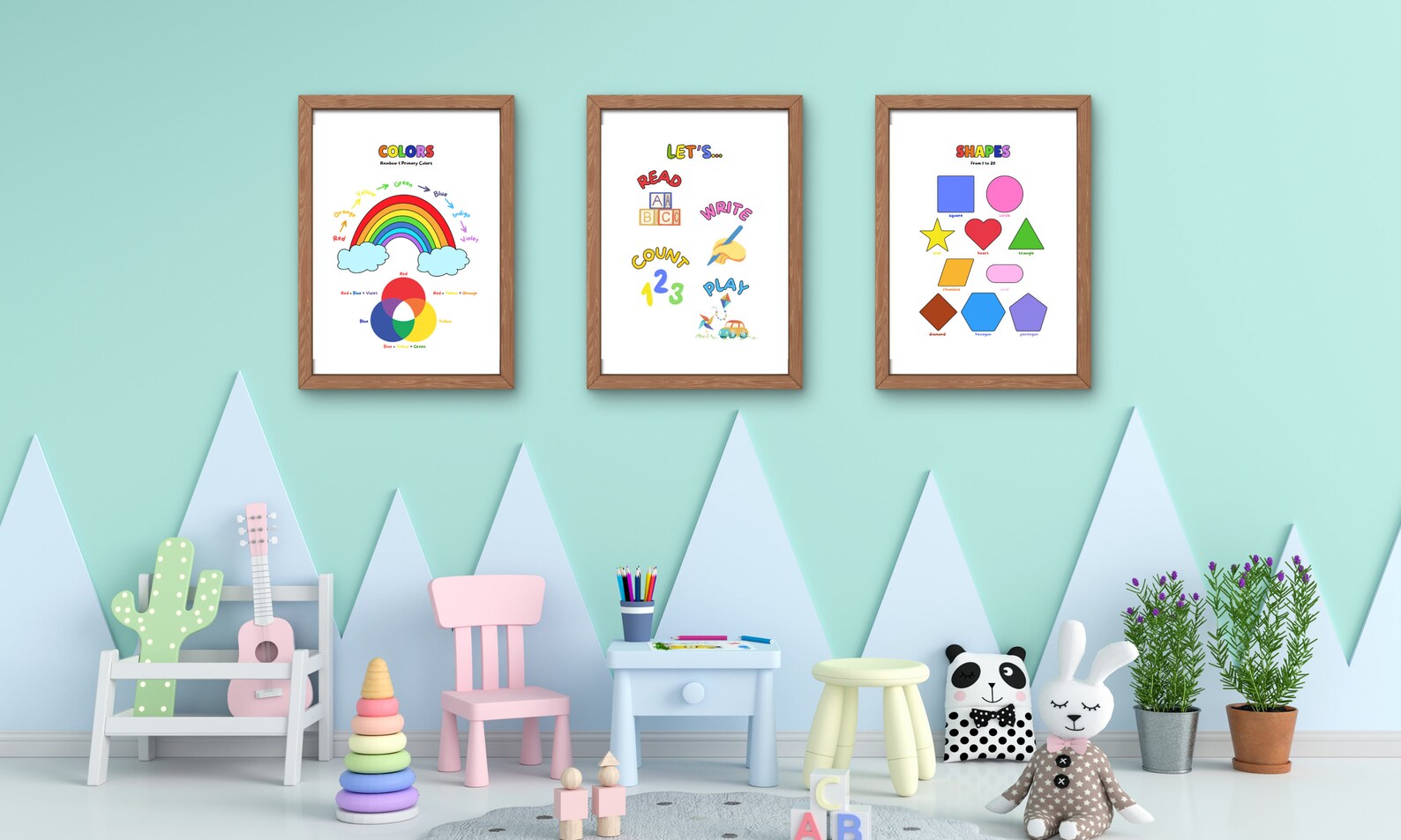 6 Educational Wall Art and Posters for Kids, Classroom and Homeschool Printables, Educational ...