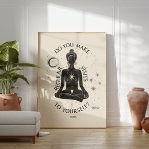 Meditation Poster Spiritual Quote Poster Rumi Art Print Yoga Pose Wall ...