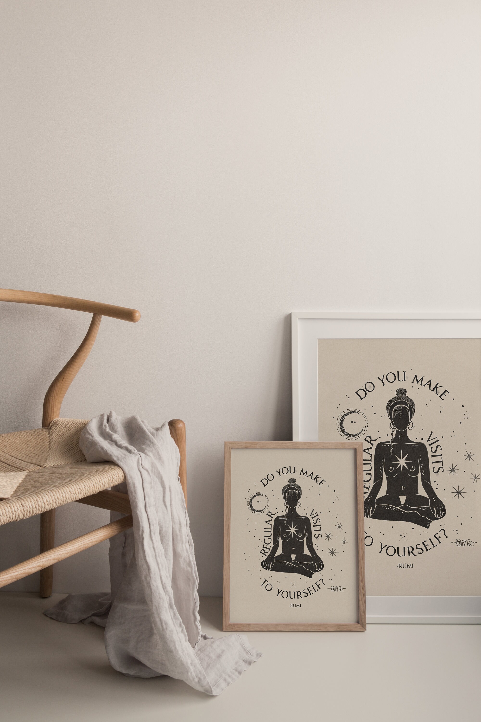 Meditation Poster Spiritual Quote Poster Rumi Art Print Yoga Pose Wall ...