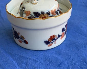 Vista Alegre Imari Sugar Bowl with Lid, Vintage 80s Porcelain Bonbon Box