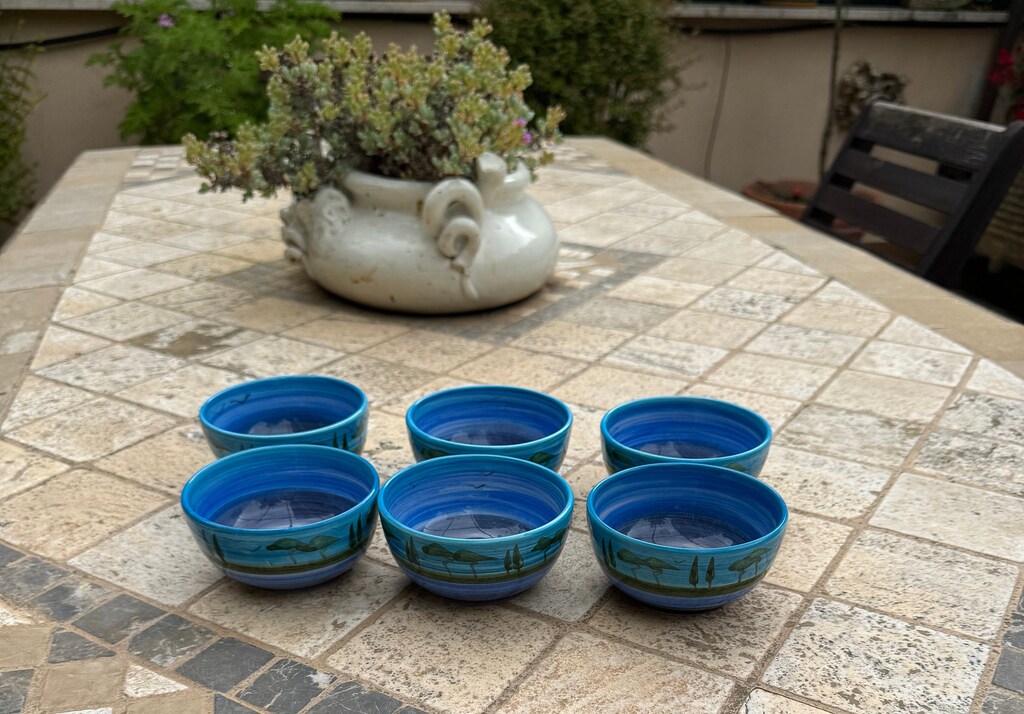 Set 5 Ciotole Per Colazione In Terracotta Dipinte A Mano - Spagna - Multicolore 13,5 Cm - Lavastoviglie