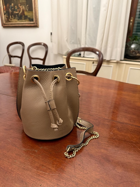 Tracolla Secchiello Color Cuoio Borsa Secchiello Pelle Tracolla