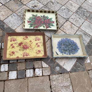 Tabletts Melamin und Holz: Shabby Chic & Weihnachtsdekor (20 x 14 cm)