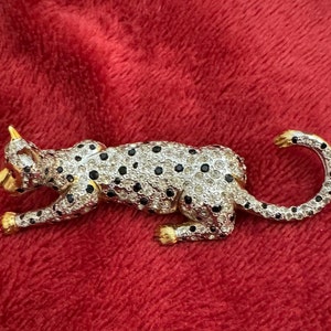 Broche vintage L&#39;OFFICIEL Leopardo. Joyería italiana personalizada, años 80. Broche L&#39;OFFICIEL Leopardo.