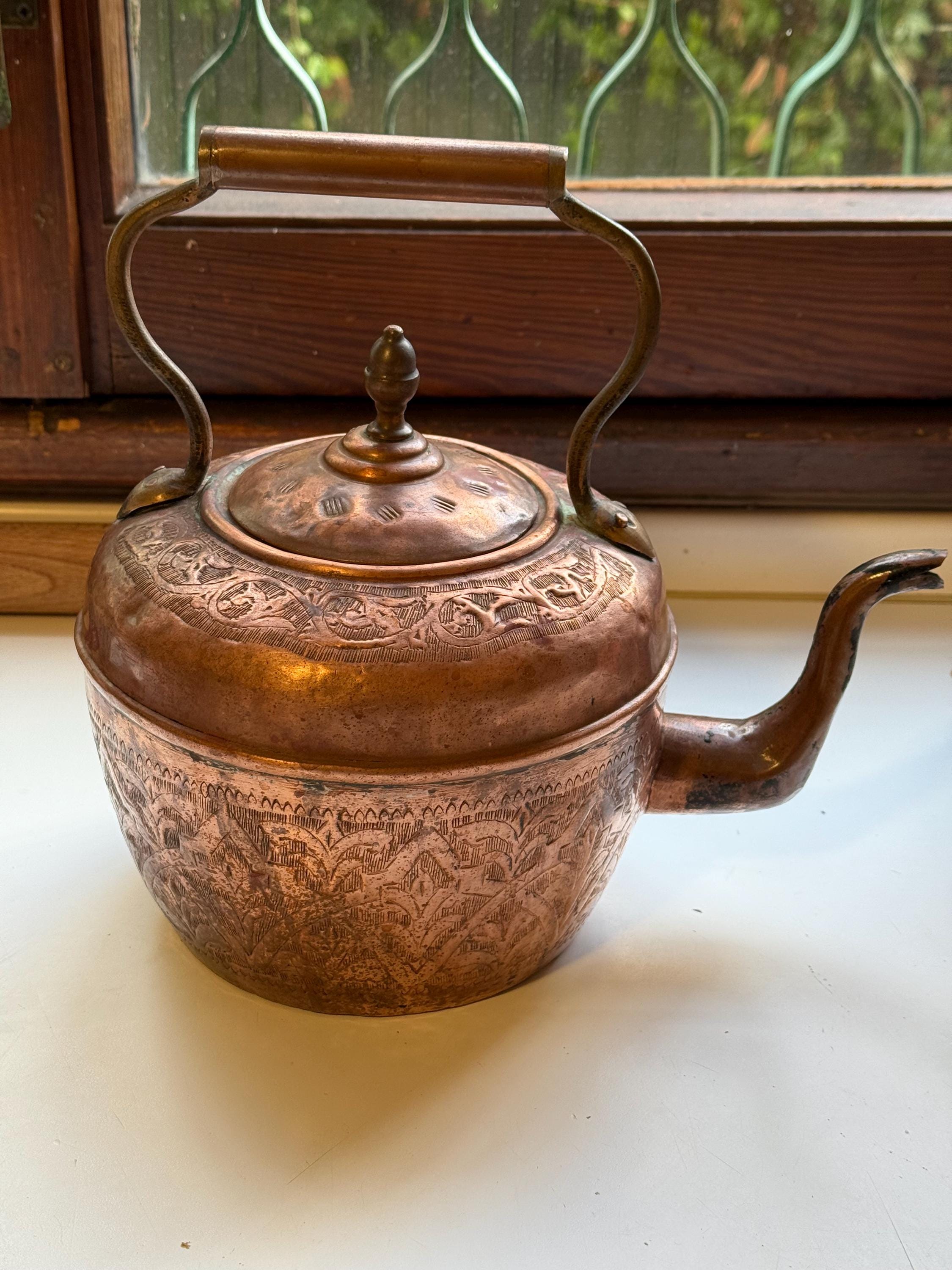 Antique Maurice Cohen & Co. London. Large Heavy Gooseneck Copper