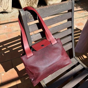 Vintage Borbonese Redwall Bordeaux Leather Handbag, 1990s
