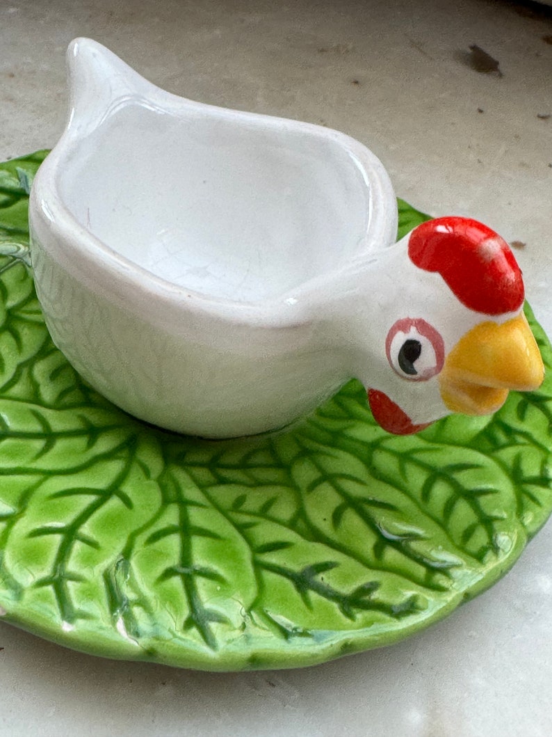 Portauovo A Forma Di Pulcino In Ceramica - Set Da 3 Colorati E Divertenti - 14