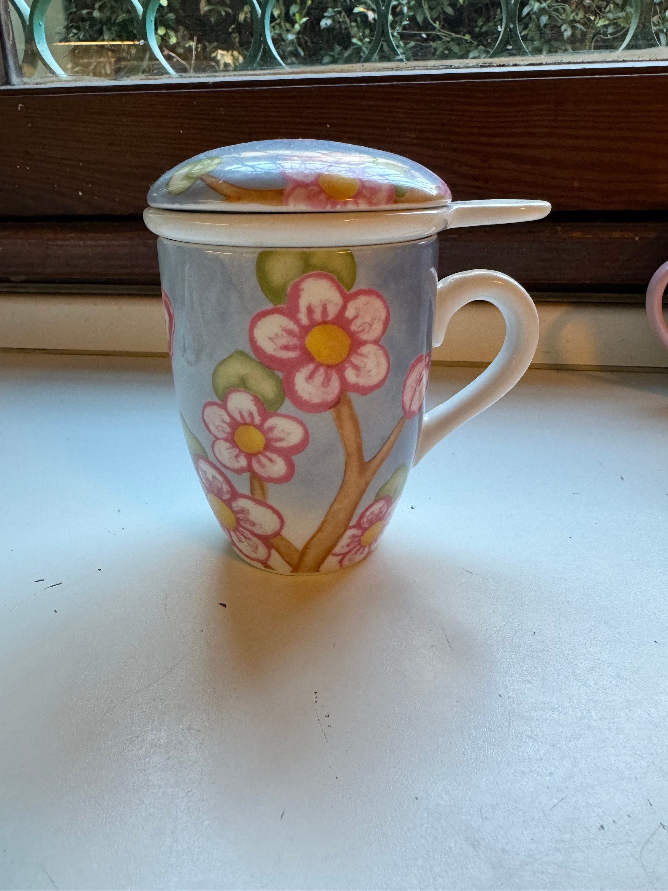 Tazza Da Tè In Vetro A Forma Di Fungo Con Infusore E Coperchio, Set Da 330ml (11oz) Con Piattino, Filtro Rimovibile, Regalo In Confezione Regalo Stampata, Colore Rosa