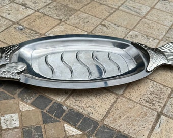 Vintage Fritz Nagel Fish Platter, Stainless Steel BMF Serving Tray