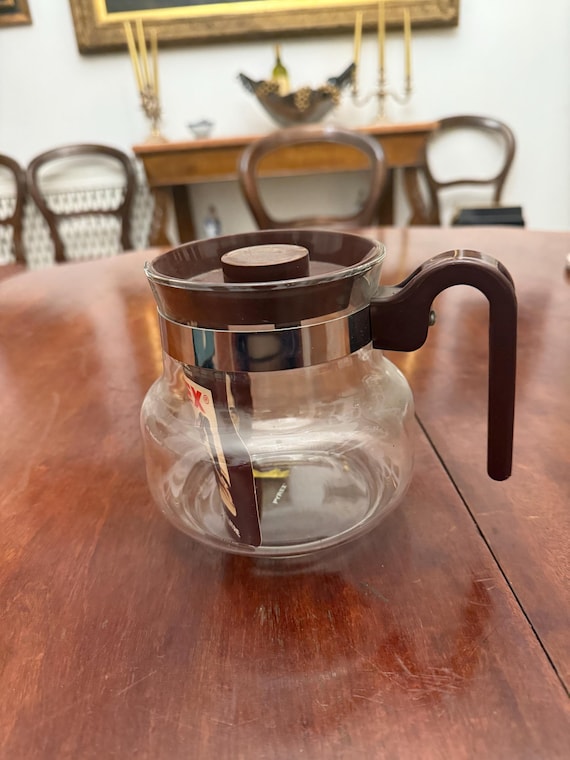 Teiera In Vetro Borosilicato Con Manico In Legno – 400 Ml, Beccuccio A V Antigoccia, Resistente A Shock Termici, Per Tè E Caffè