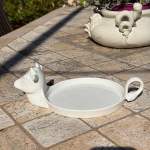 ヨーロッパ製　牛のチーズ皿　白磁　陶器皿La Porcellana Bianca ヨーロッパ製 牛のチーズ皿 白磁 陶器皿La Porcellana Bianca