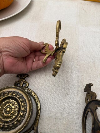 Set 4 Ganci Pieghevoli Invisibili In Alluminio - Stile Vintage Ottone Anticato - Salvaspazio Per Casa