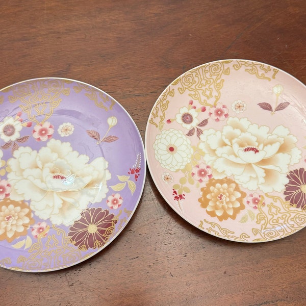 Vintage 2 KIMONO plates pink and violet. Maxwell and Williams. Due piatti KIMONO rosa e violetto Maxwell e Williams.