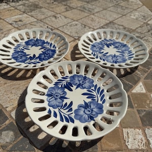 Vintage Kolo Dessert Plates (Set of 3): Polish Reticulated Pottery