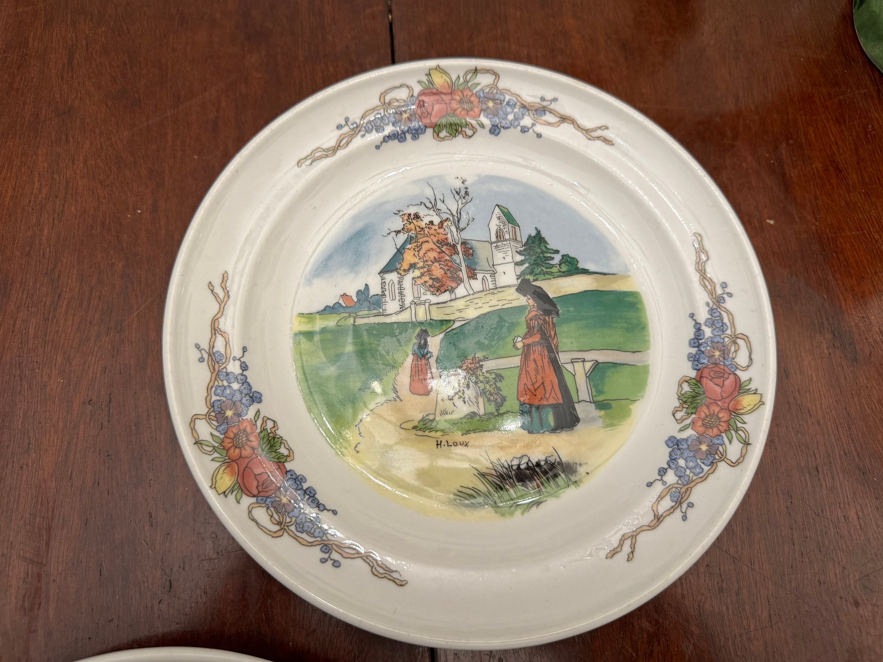 Sarreguemines antique plate サルグミンヌ SARREGUEMINES Plate / サルグミンヌプレート 【C】〈フランス食器・皿