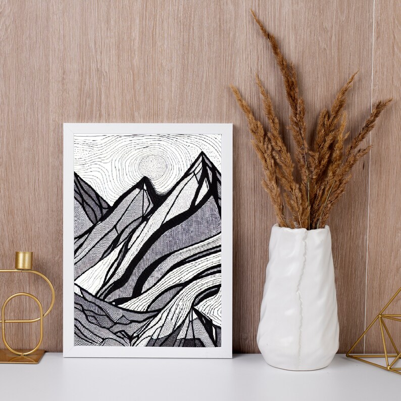 Buy Mountain Range Wall Art Print Home Decor Abstract Wall Online in