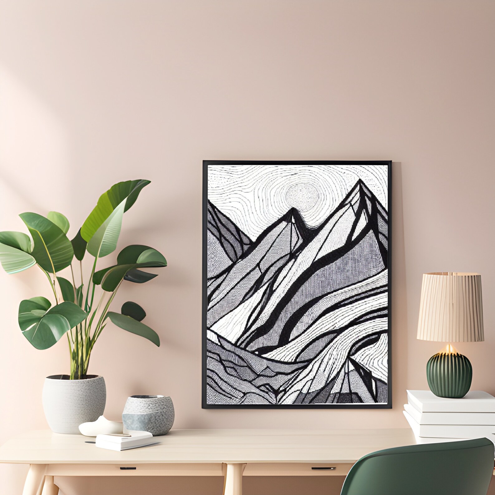 Buy Mountain Range Wall Art Print Home Decor Abstract Wall Online in