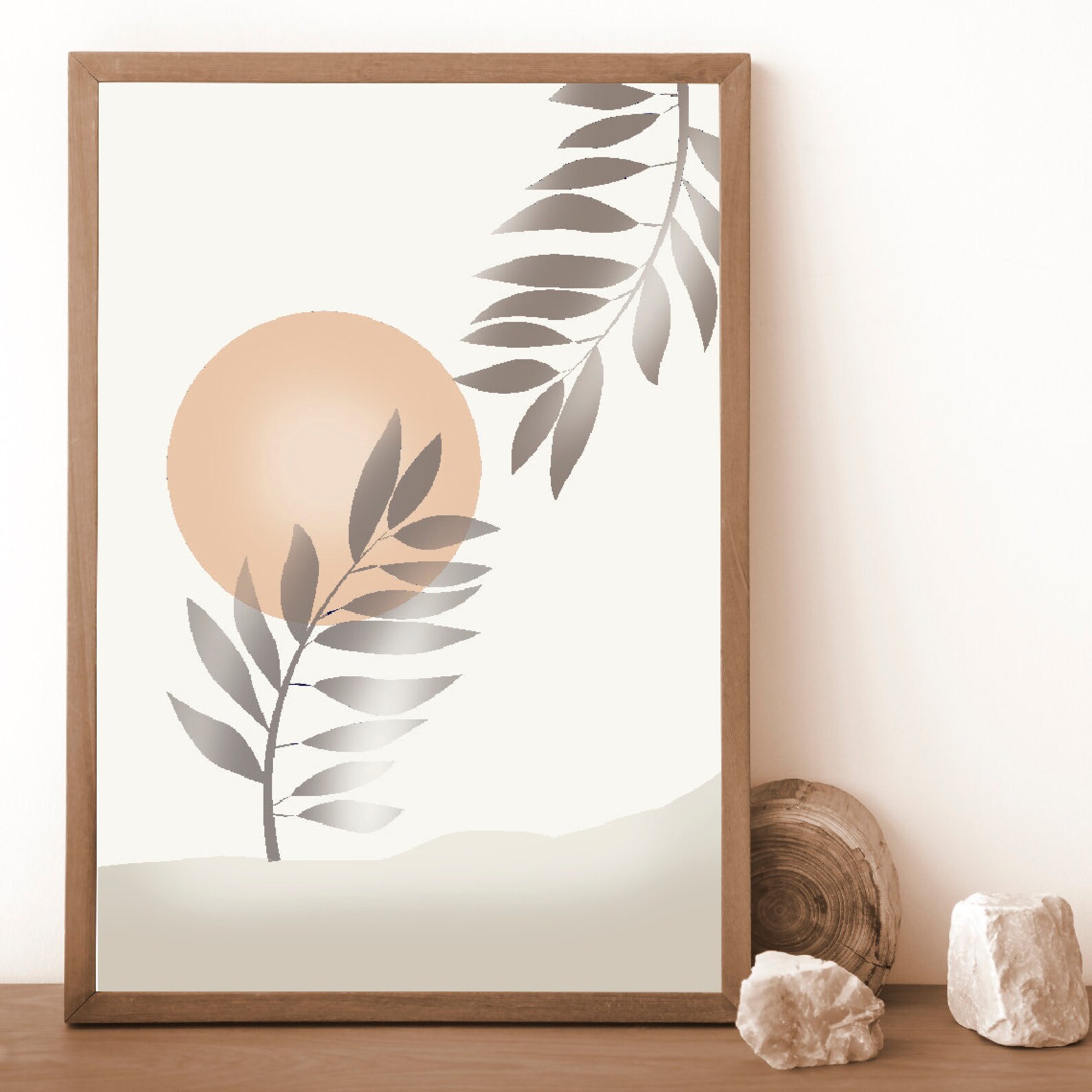 Buy Boho Abstract Wall Art Print modern Boho Leaf Wall Art Boho Online ...