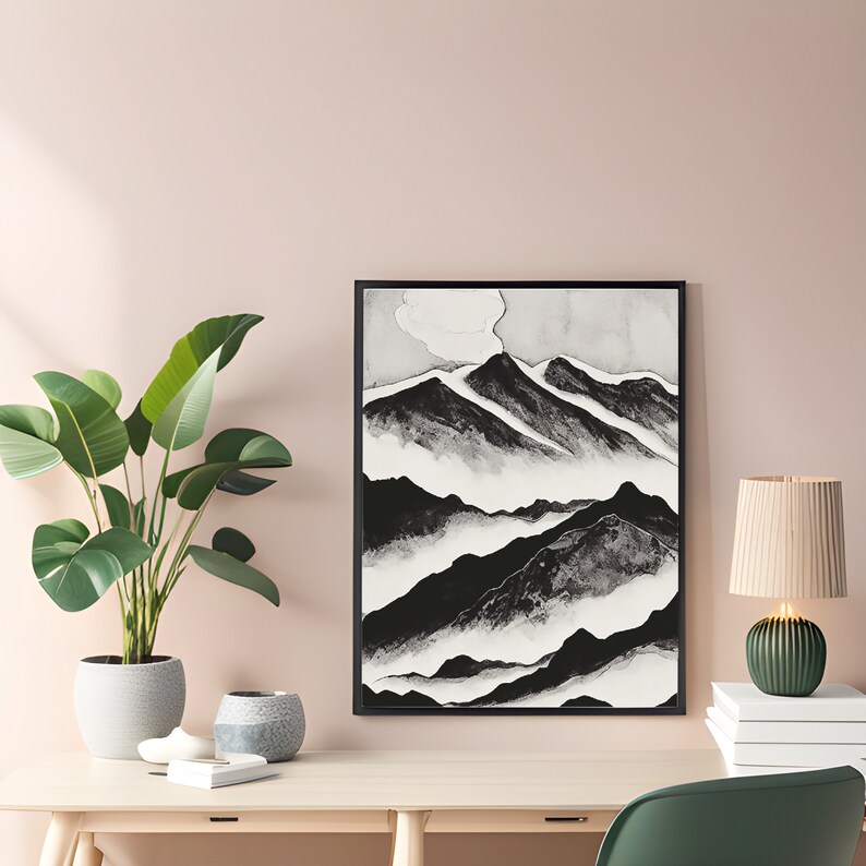Buy Mountain Range Wall Art Print Home Decor Abstract Wall Online in