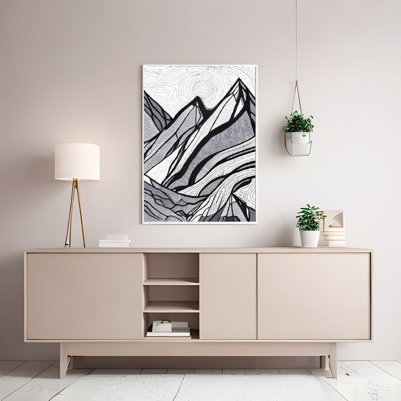 Buy Mountain Range Wall Art Print Home Decor Abstract Wall Online in