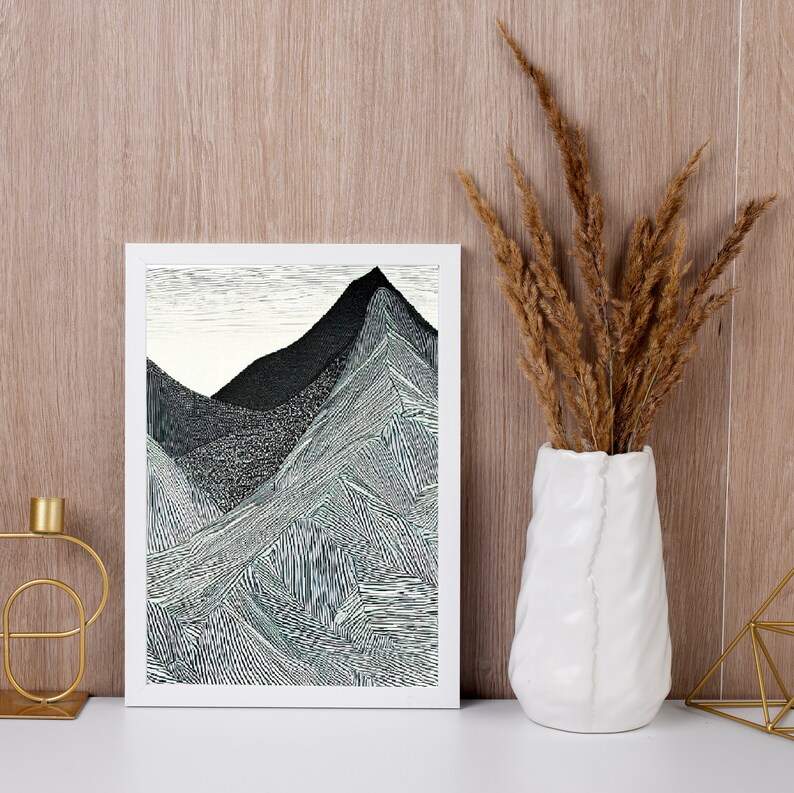 Buy Mountain Range Wall Art Print Home Decor Abstract Wall Online in